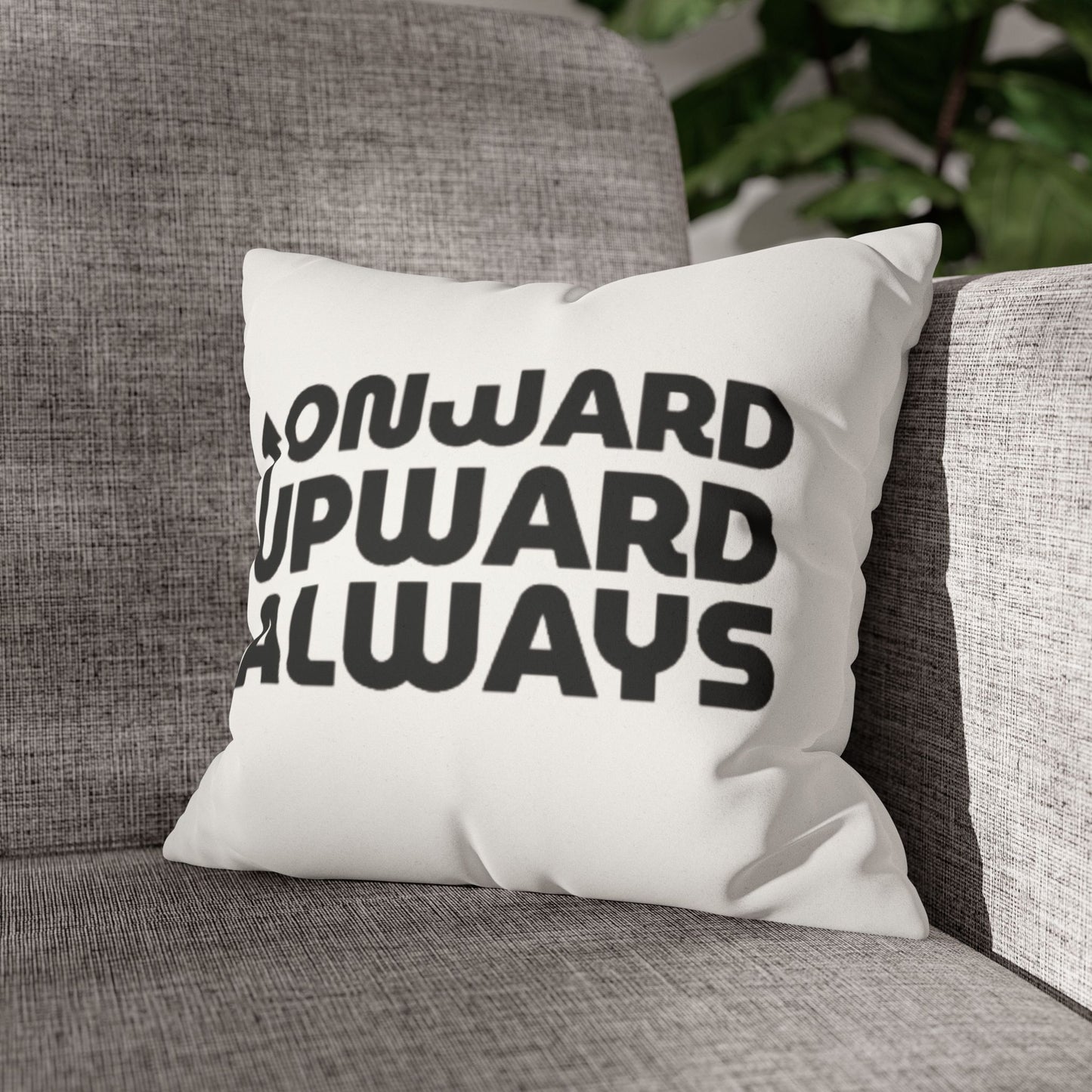 Motivational Pillow Case “Onward Upward Always” Cushion Cover for Home Décor